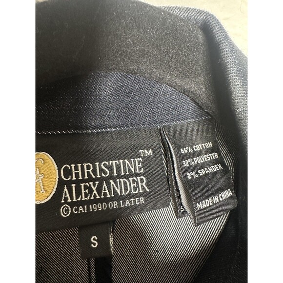 Christine Alexander Jacket Womens Small Blue Rhinestone Crystal Buttons Denim - Picture 5 of 6